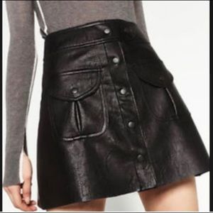 ZARA | Leather Mini Skirt